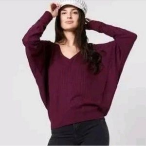 Free People Santa Clara Thermal Mulberry Top